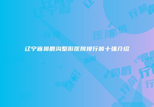 辽宁省鼻唇沟整形医院排行前十强介绍