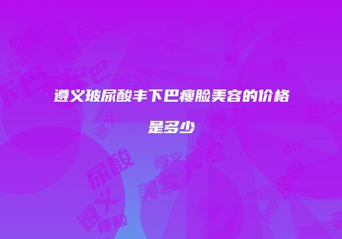 遵义玻尿酸丰下巴瘦脸美容的价格是多少