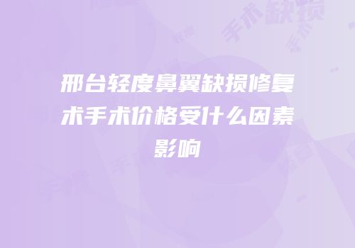 邢台轻度鼻翼缺损修复术手术价格受什么因素影响