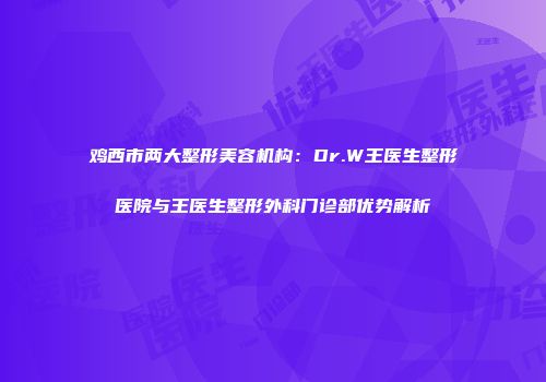 鸡西市两大整形美容机构：Dr.W王医生整形医院与王医生整形外科门诊部优势解析