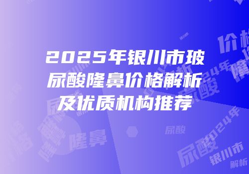 2025年银川市玻尿酸隆鼻价格解析及优质机构推荐