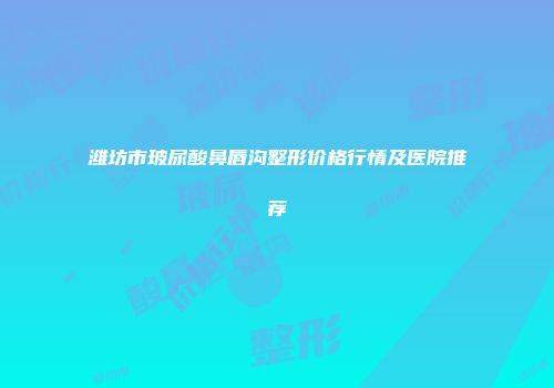 潍坊市玻尿酸鼻唇沟整形价格行情及医院推荐