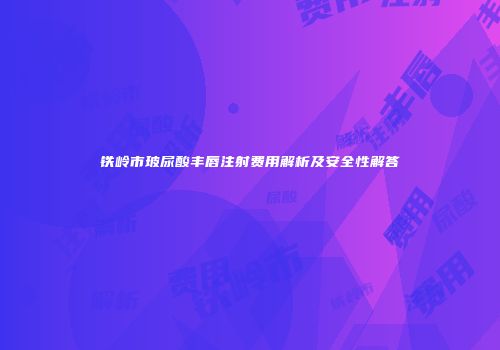 铁岭市玻尿酸丰唇注射费用解析及安全性解答