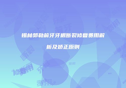 锡林郭勒前牙牙根断裂修复费用解析及矫正原则