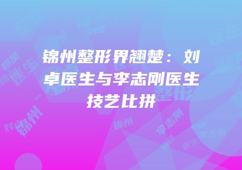 锦州整形界翘楚：刘卓医生与李志刚医生技艺比拼
