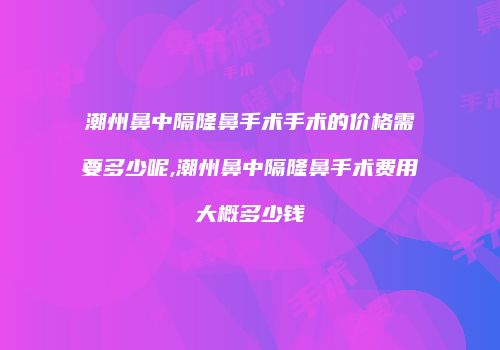 潮州鼻中隔隆鼻手术手术的价格需要多少呢,潮州鼻中隔隆鼻手术费用大概多少钱
