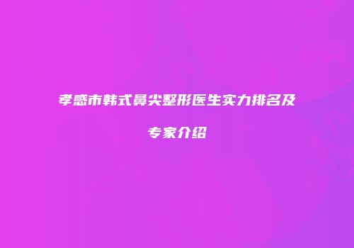 孝感市韩式鼻尖整形医生实力排名及专家介绍