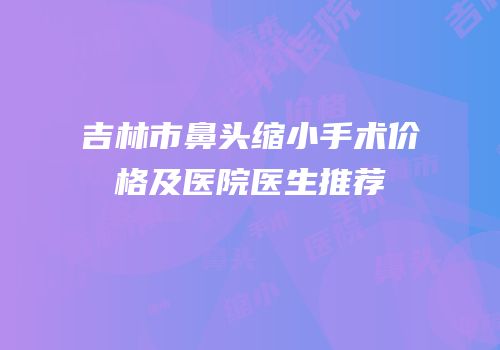 吉林市鼻头缩小手术价格及医院医生推荐