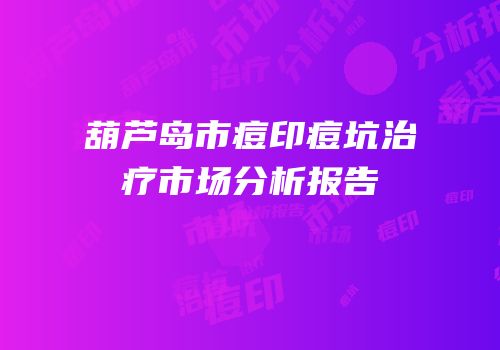 葫芦岛市痘印痘坑治疗市场分析报告