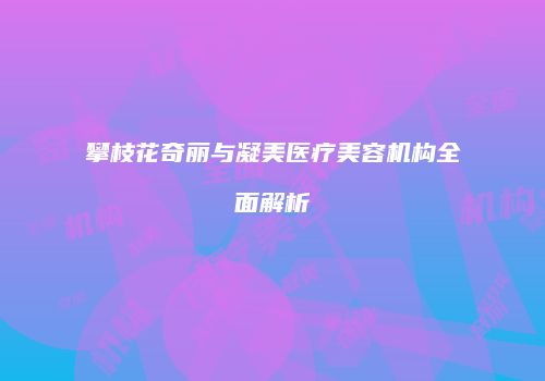 攀枝花奇丽与凝美医疗美容机构全面解析