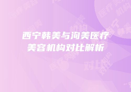 西宁韩美与洵美医疗美容机构对比解析