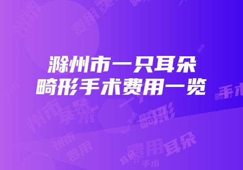 滁州市一只耳朵畸形手术费用一览