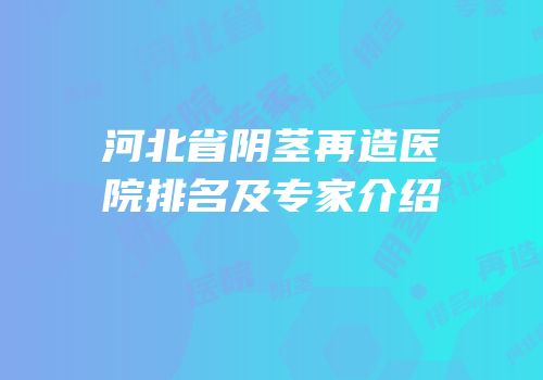 河北省阴茎再造医院排名及专家介绍