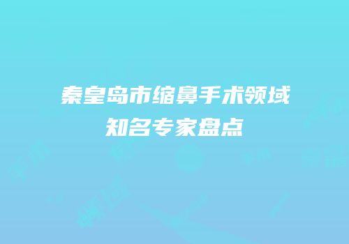 秦皇岛市缩鼻手术领域知名专家盘点