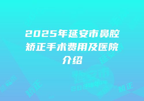 2025年延安市鼻腔矫正手术费用及医院介绍