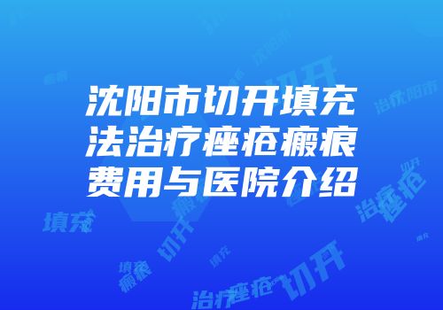 沈阳市切开填充法治疗痤疮瘢痕费用与医院介绍