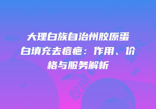 大理白族自治州胶原蛋白填充去痘疤：作用、价格与服务解析