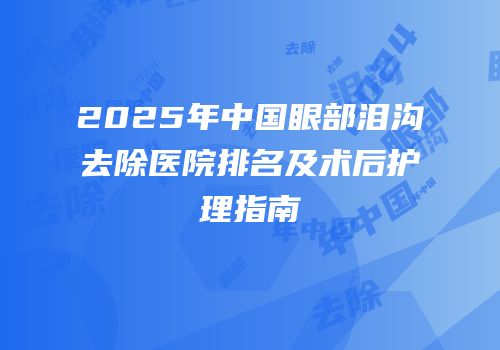 2025年中国眼部泪沟去除医院排名及术后护理指南