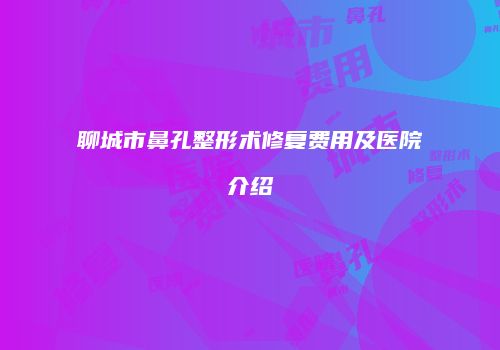 聊城市鼻孔整形术修复费用及医院介绍