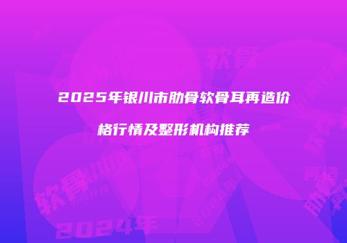 2025年银川市肋骨软骨耳再造价格行情及整形机构推荐