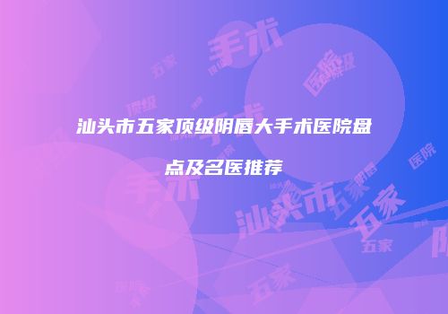 汕头市五家顶级阴唇大手术医院盘点及名医推荐