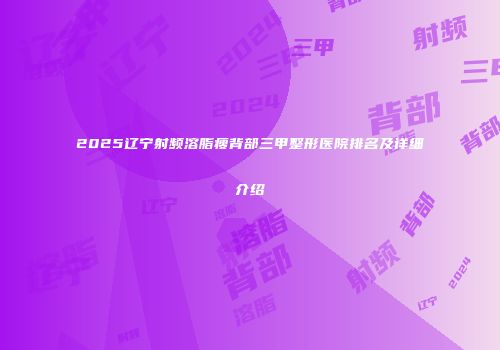 2025辽宁射频溶脂瘦背部三甲整形医院排名及详细介绍