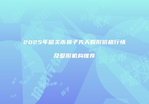 2025年韶关市鼻子先天畸形价格行情及整形机构推荐