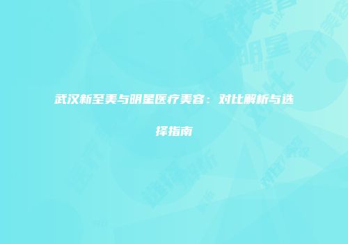 武汉新至美与明星医疗美容：对比解析与选择指南