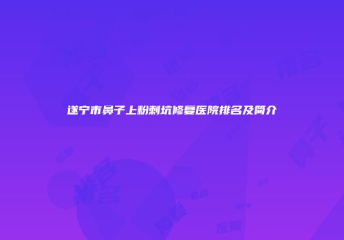 遂宁市鼻子上粉刺坑修复医院排名及简介