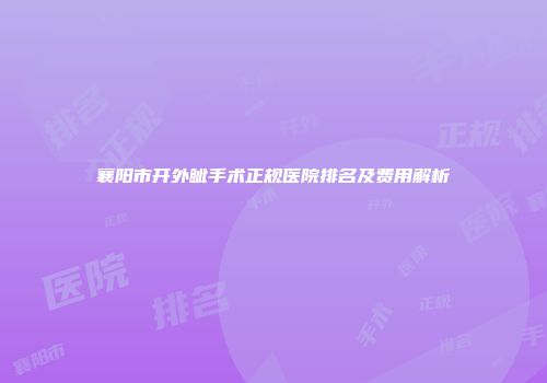 襄阳市开外眦手术正规医院排名及费用解析