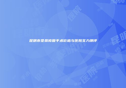 昆明市垫鼻修复手术价格与医院实力测评