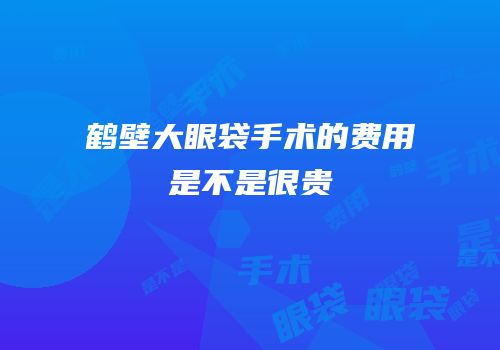 鹤壁大眼袋手术的费用是不是很贵