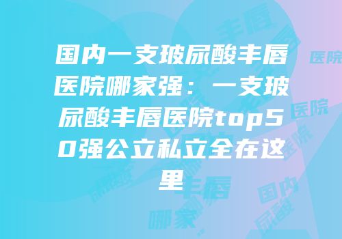 国内一支玻尿酸丰唇医院哪家强：一支玻尿酸丰唇医院top50强公立私立全在这里