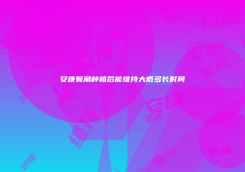 安康鬓角种植后能维持大概多长时间