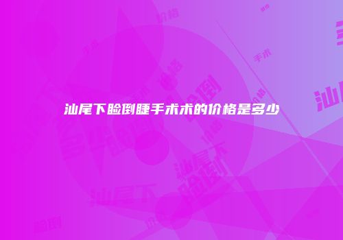 汕尾下睑倒睫手术术的价格是多少
