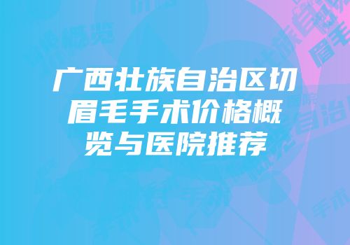 广西壮族自治区切眉毛手术价格概览与医院推荐