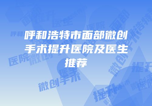 呼和浩特市面部微创手术提升医院及医生推荐