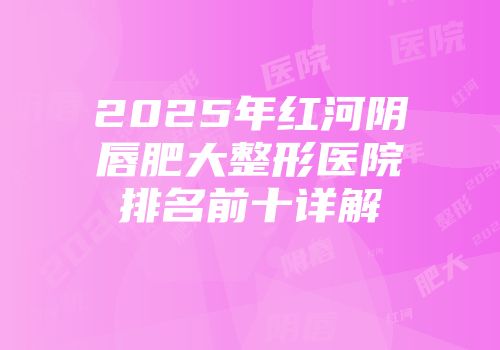 2025年红河阴唇肥大整形医院排名前十详解