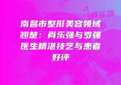 南昌市整形美容领域翘楚：肖乐强与罗强医生精湛技艺与患者好评