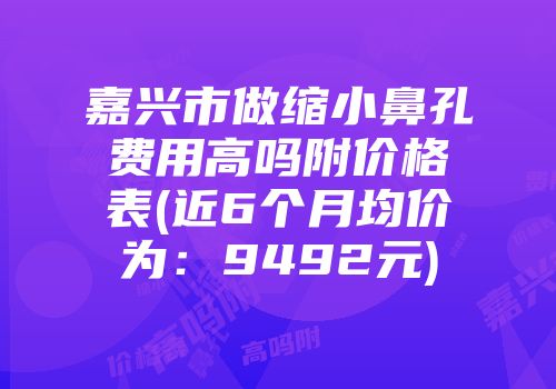 嘉兴市做缩小鼻孔费用高吗附价格表(近6个月均价为：9492元)
