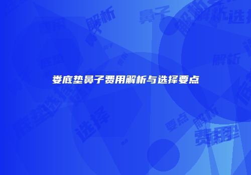 娄底垫鼻子费用解析与选择要点