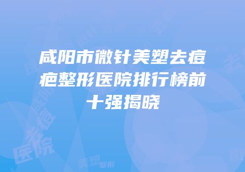 咸阳市微针美塑去痘疤整形医院排行榜前十强揭晓