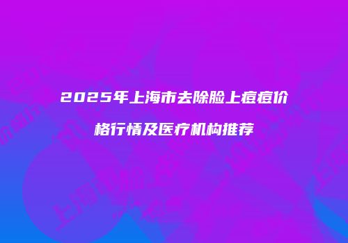 2025年上海市去除脸上痘痘价格行情及医疗机构推荐