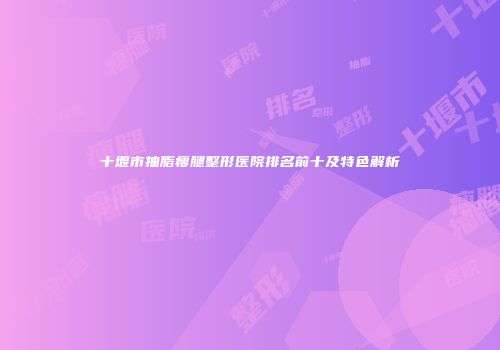 十堰市抽脂瘦腿整形医院排名前十及特色解析