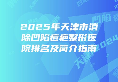 2025年天津市消除凹陷痘疤整形医院排名及简介指南