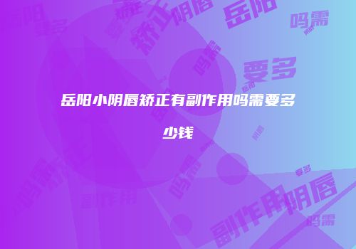 岳阳小阴唇矫正有副作用吗需要多少钱