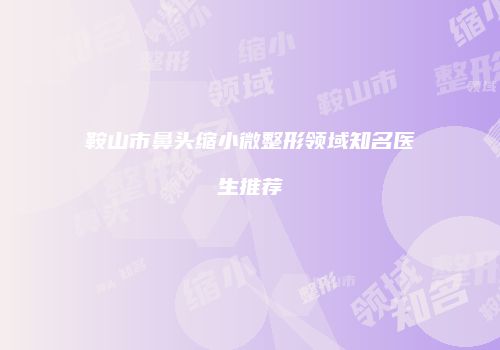 鞍山市鼻头缩小微整形领域知名医生推荐