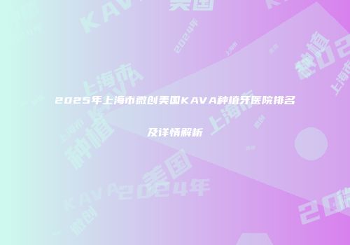 2025年上海市微创美国KAVA种植牙医院排名及详情解析