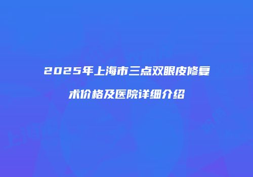 2025年上海市三点双眼皮修复术价格及医院详细介绍