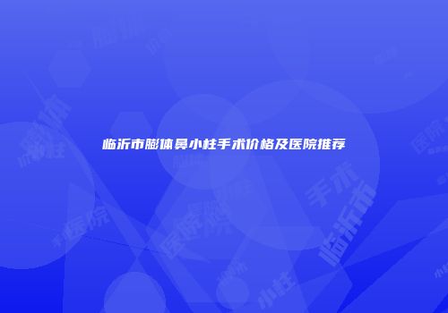 临沂市膨体鼻小柱手术价格及医院推荐